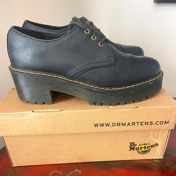 Dr Martens Platform Tie Shriver-Low Black - Picture 1 of 11